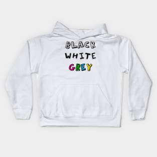 Black-White-Grey Typography Design Kids Hoodie